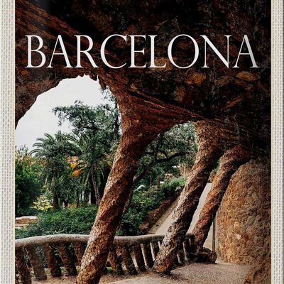 Targa in metallo da viaggio 20x30 cm Barcellona Spagna Parco Naturale