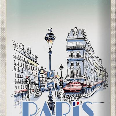 Blechschild Reise 20x30cm Paris Frankreich Stadt Kunstbild