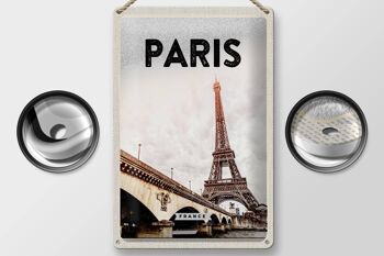 Panneau en étain voyage 20x30cm, Paris, France, tour Eiffel, tourisme 2