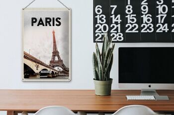 Panneau en étain voyage 20x30cm, Paris, France, tour Eiffel, tourisme 3