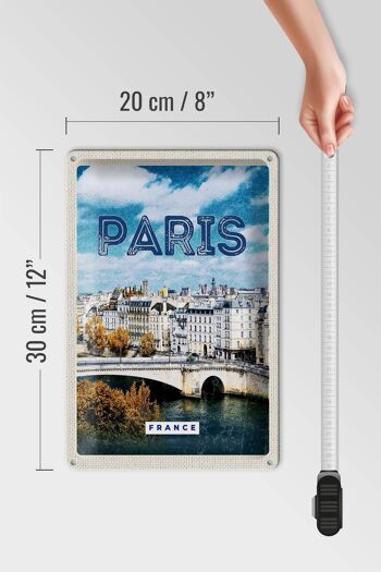 Signe en étain voyage 20x30cm Paris France voyage ville Vintage 4