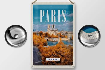 Plaque en tôle Voyage 20x30cm Paris France Son Notre-Dam 2
