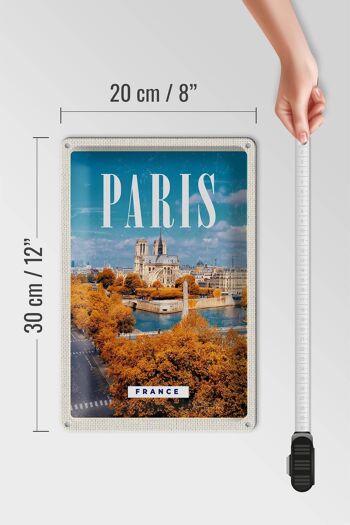 Plaque en tôle Voyage 20x30cm Paris France Son Notre-Dam 4
