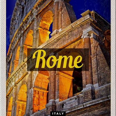 Targa in metallo da viaggio 20x30 cm Roma Italia Colosseo Antico