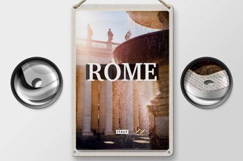 Signe en étain voyage 20x30cm, fontaine de Rome, italie, moyen âge 2