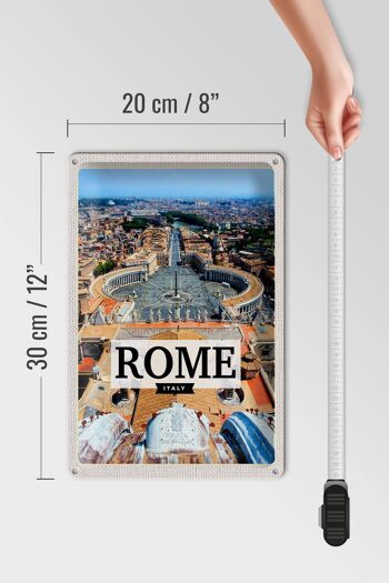 Signe en étain voyage 20x30cm Rome Italie place Saint-Pierre Vatican 4