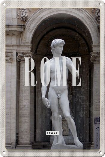 Signe en étain voyage 20x30cm, statue de Rome italie, Destination de voyage de vacances 1