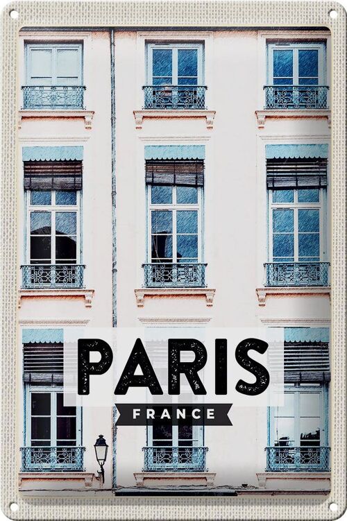 Blechschild Reise 20x30cm Paris Frankreich Architektur Stadt