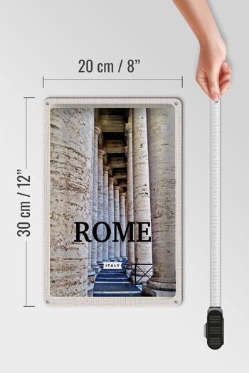 Signe en étain voyage 20x30cm, Rome italie, bâtiment médiéval 4