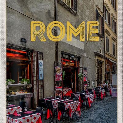 Cartel de chapa Travel 20x30cm Roma Italia Restaurante Edificio