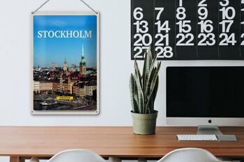 Panneau de voyage en étain, 20x30cm, panneau d'aperçu de la vieille ville de Stockholm, suède 3