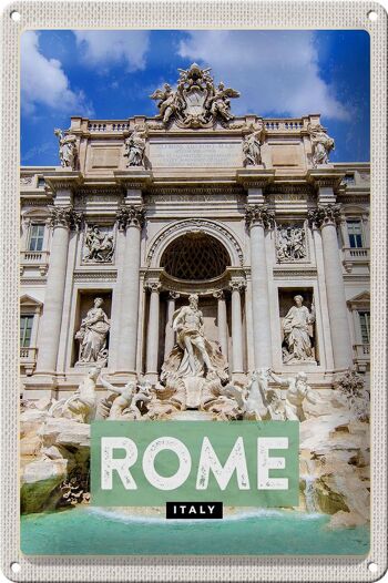 Signe en étain de voyage, 20x30cm, Rome, italie, fontaine de Trevi 1