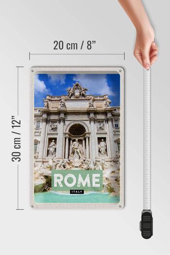 Signe en étain de voyage, 20x30cm, Rome, italie, fontaine de Trevi 4