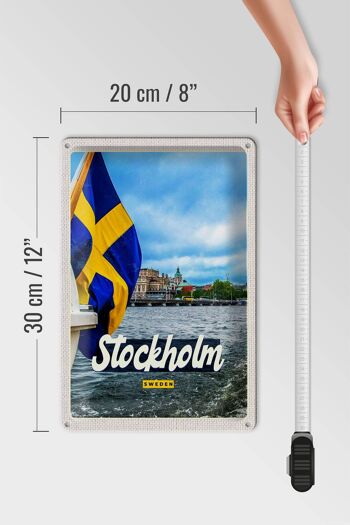 Panneau en étain voyage 20x30cm, Stockholm, suède, porte de bateau, mer 4