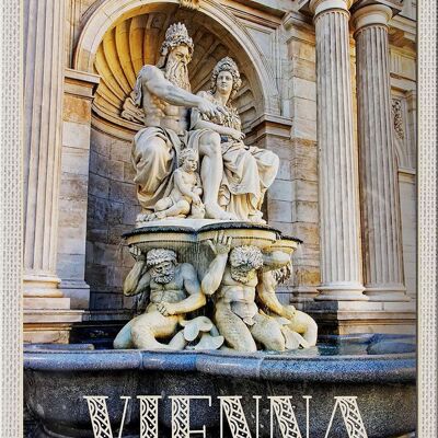 Targa in metallo da viaggio 20x30 cm Vienna Austria Scultura Medioevo