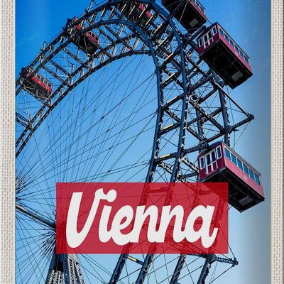 Targa in metallo da viaggio 20x30 cm Vienna Austria Prater Holiday Trip