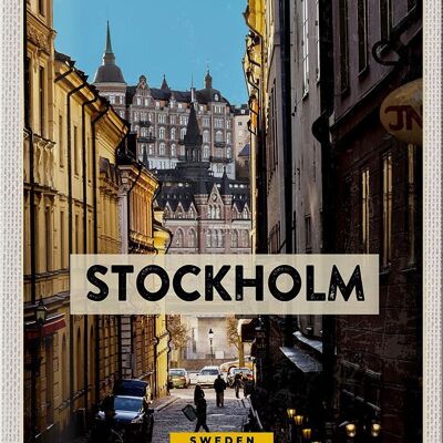 Blechschild Reise 20x30cm Stockholm Schweden Altstadt Reise