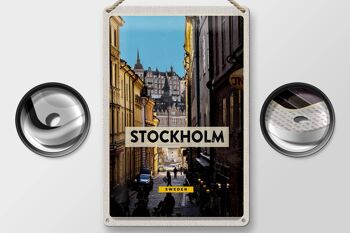 Panneau de voyage en étain, 20x30cm, Stockholm, suède, voyage dans la vieille ville 2