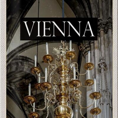 Cartel de chapa de viaje, 20x30cm, Viena, Austria, candelabro Posta