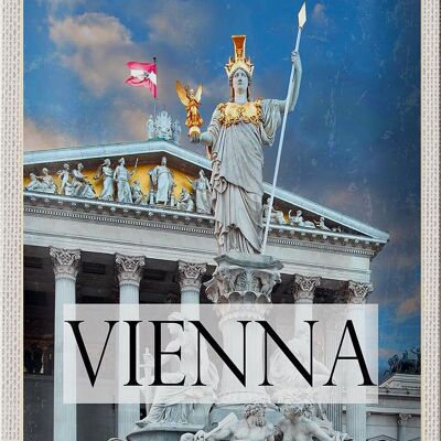Tin sign travel 20x30cm Vienna Austria Pallas Athene travel