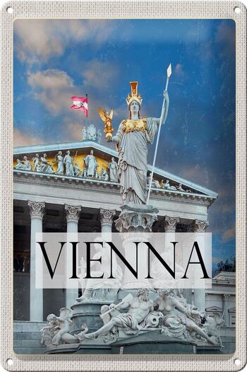 Signe en étain voyage 20x30cm Vienne Autriche Pallas Athene Travel 1