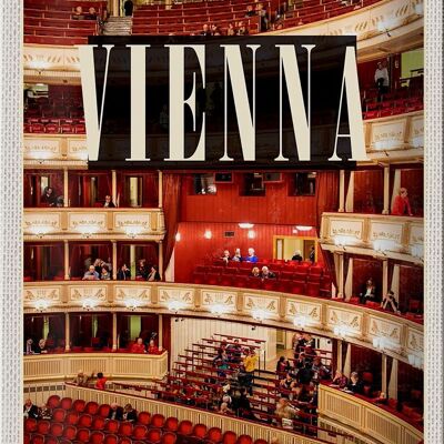 Blechschild Reise 20x30cm Wien Österreich Opera Theater Reise