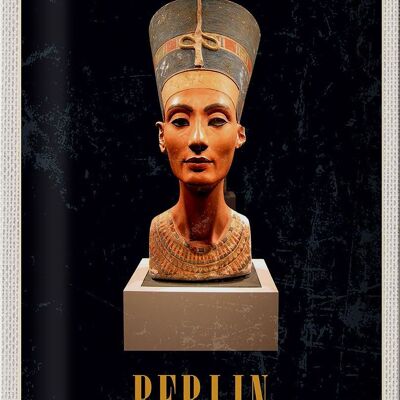 Cartel de chapa Travel 20x30cm Berlin DE Museo Nefertiti Busto