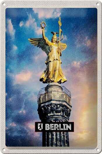 Panneau en étain voyage 20x30cm Berlin DE Alexanderplatz Colonne de la Victoire 1