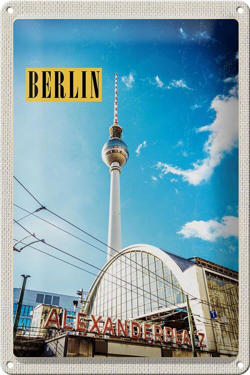 Blechschild Reise 20x30cm Berlin Deutschland Fernsehturm Trip