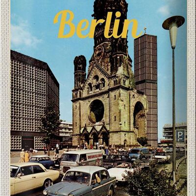 Tin sign travel 20x30cm Berlin Germany antique painting travel