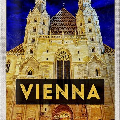 Cartel de chapa de viaje 20x30cm Viena Austria Catedral de San Esteban