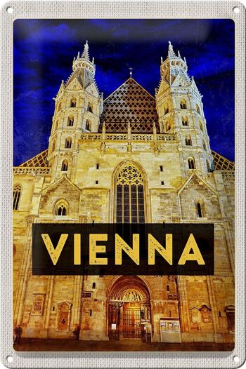 Plaque en tôle voyage 20x30cm Vienne Autriche Cathédrale Saint-Étienne 1