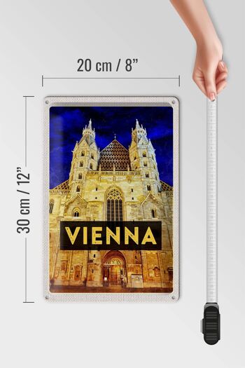 Plaque en tôle voyage 20x30cm Vienne Autriche Cathédrale Saint-Étienne 4
