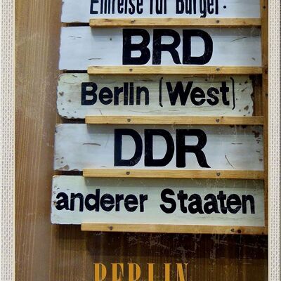 Panneau en tôle voyage 20x30cm Berlin DE BRD DDR West photo