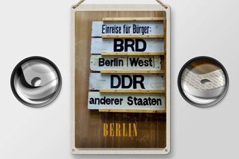 Panneau en tôle voyage 20x30cm Berlin DE BRD DDR West photo 2
