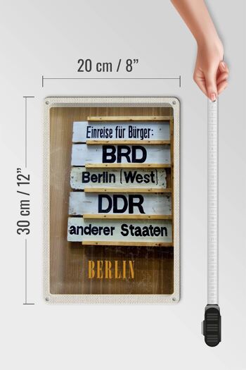 Panneau en tôle voyage 20x30cm Berlin DE BRD DDR West photo 4