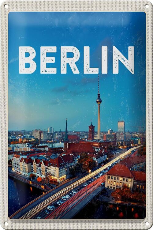 Blechschild Reise 20x30cm Berlin Deutschland Fernseherturm