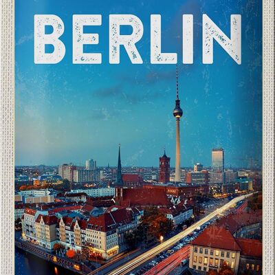 Blechschild Reise 20x30cm Berlin Deutschland Fernseherturm