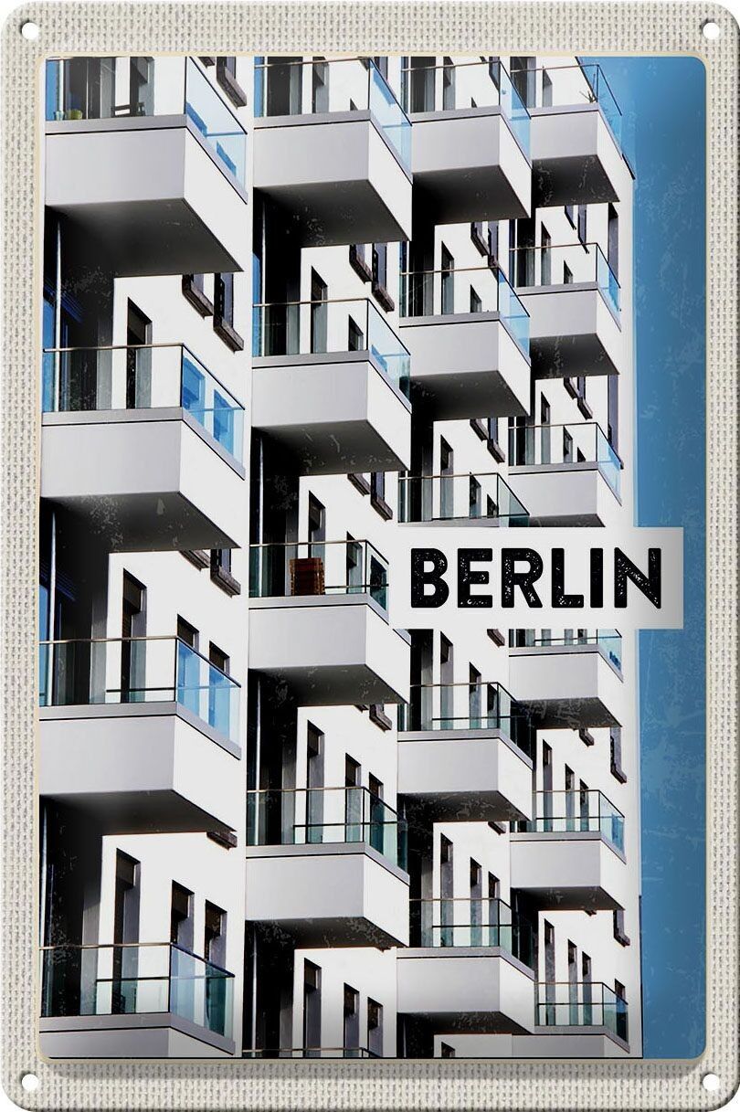 Cartel de chapa de viaje, 20x30cm, Berlín, Alemania, nuevo edificio, viaje