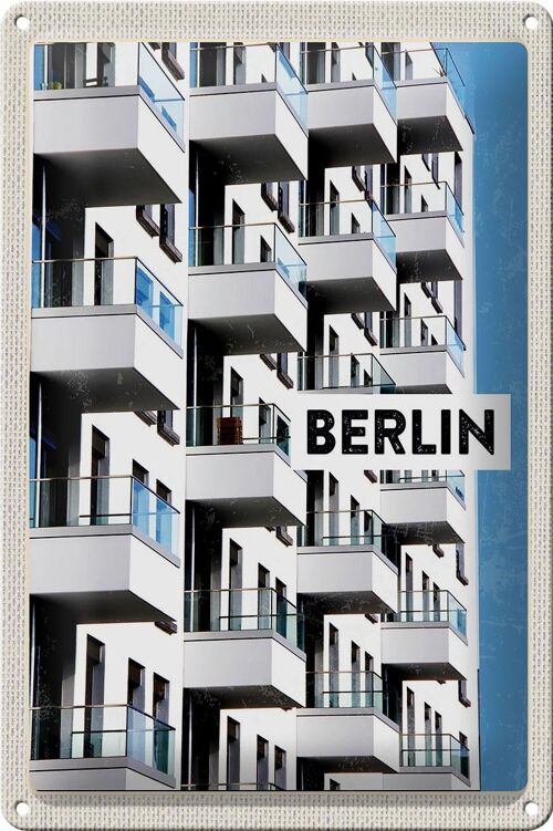 Blechschild Reise 20x30cm Berlin Deutschland Neu Gebäude Trip