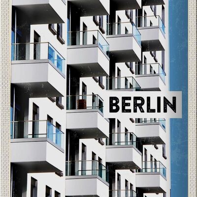 Targa in metallo da viaggio 20x30 cm Berlino Germania Nuovo edificio Viaggio
