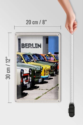 Plaque en tôle voyage 20x30cm Berlin Allemagne voiture vintage 4