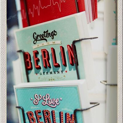 Targa in metallo da viaggio 20x30 cm Cartolina Berlino Germania