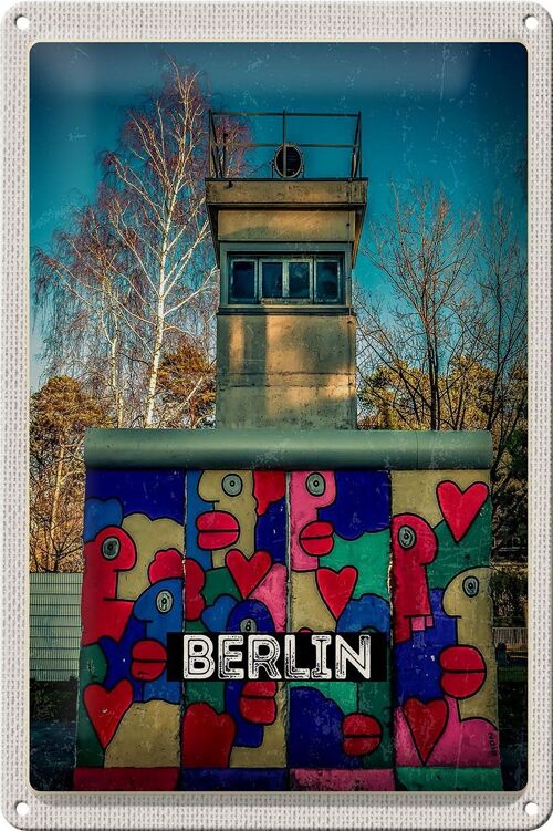 Blechschild Reise 20x30cm Berlin Deutschland Bunt Gemälde