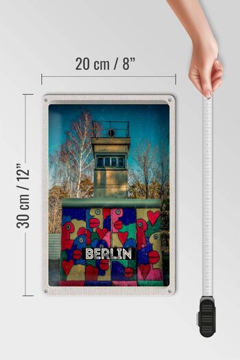 Signe en étain voyage 20x30cm, peinture colorée de Berlin allemagne 4