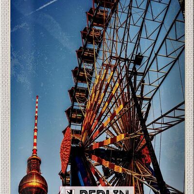 Cartel de chapa viaje 20x30cm Feria de Berlín Alemania