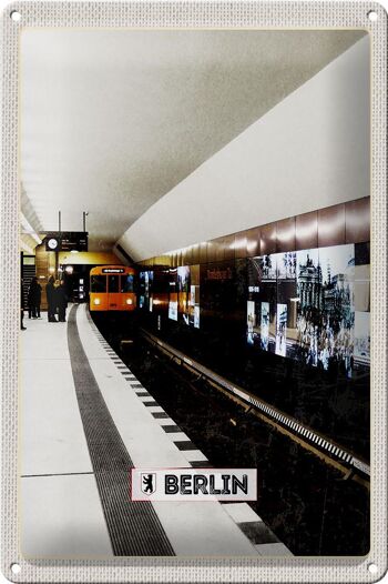 Panneau en étain voyage 20x30cm métro de Berlin Allemagne 1