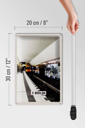 Panneau en étain voyage 20x30cm métro de Berlin Allemagne 4