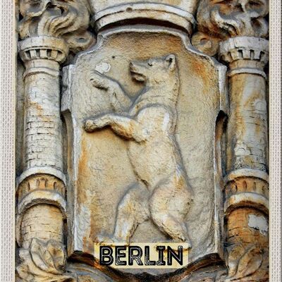 Cartel de chapa de viaje 20x30cm Escultura del escudo de armas de Berlín Alemania
