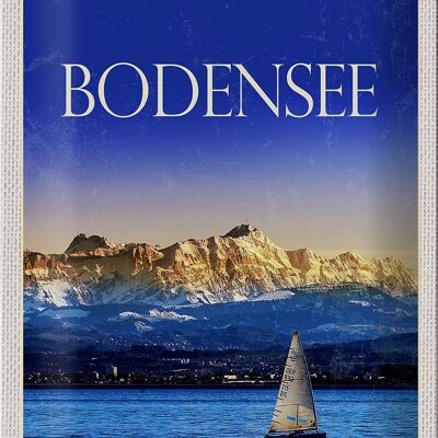 Blechschild Reise 20x30cm Bodensee Deutschland Bot See